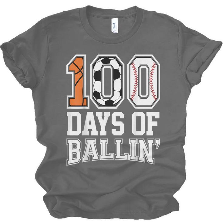Baseball Soccer Basketball 100 Days Of School Unisex Jersey T-Shirt Baseball Soccer Basketball 100 Days Of School Unisex Jersey T-Shirt