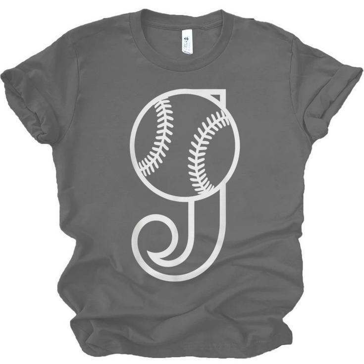 Baseball Sport Player Monogram Cool Initial Letter J Unisex Jersey T-Shirt Baseball Sport Player Monogram Cool Initial Letter J Unisex Jersey T-Shirt