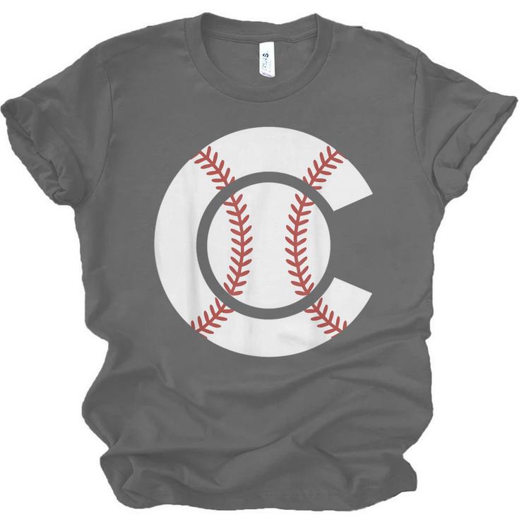 Baseball Sport Player Graphic Monogram Initial Letter C Unisex Jersey T-Shirt Baseball Sport Player Graphic Monogram Initial Letter C Unisex Jersey T-Shirt