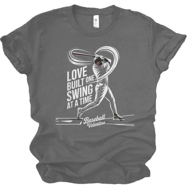 Baseball Valentine Love Built One Swing At A Time Tee Unisex Jersey T-Shirt Baseball Valentine Love Built One Swing At A Time Tee Unisex Jersey T-Shirt