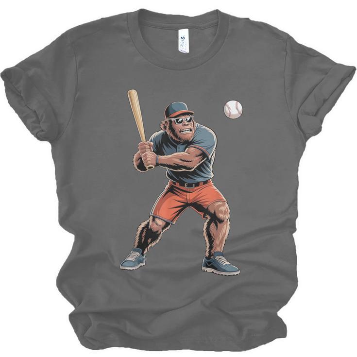 Bigfoot Playing Baseball Boys Kids Men Baseball Player Unisex Jersey T-Shirt Bigfoot Playing Baseball Boys Kids Men Baseball Player Unisex Jersey T-Shirt