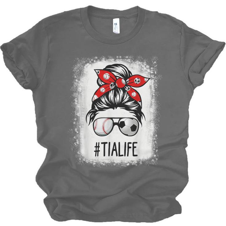 Bleached Tia Life Soccer Messy Bun Baseball Game Day Unisex Jersey T-Shirt Bleached Tia Life Soccer Messy Bun Baseball Game Day Unisex Jersey T-Shirt