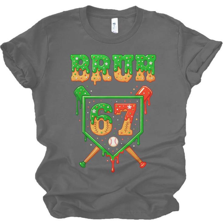 Bruh 67 Baseball Christmas Gingerbread Drip Number 67 Player Unisex Jersey T-Shirt Bruh 67 Baseball Christmas Gingerbread Drip Number 67 Player Unisex Jersey T-Shirt