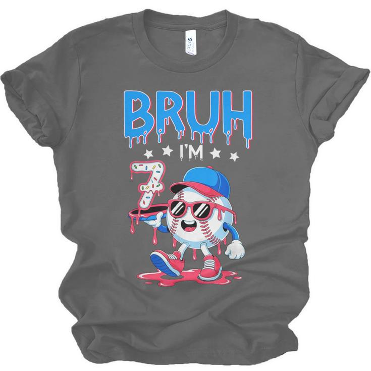 Bruh I'm 7 Baseball Ice Cream Drip It's My 7th Birthday Unisex Jersey T-Shirt