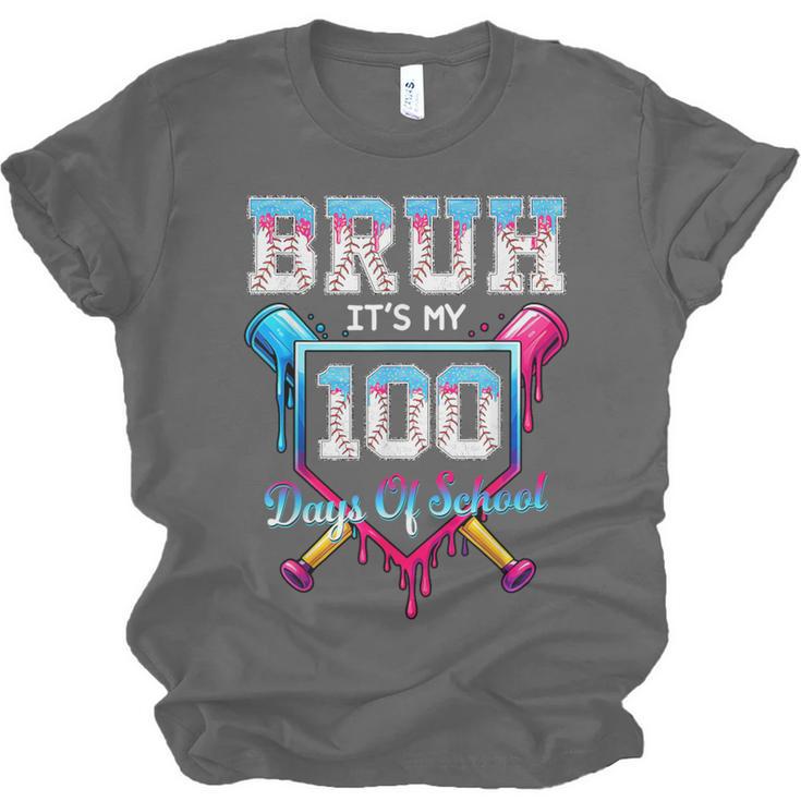 Bruh It's My 100 Days Of School Baseball Ice Cream Drip Boys Unisex Jersey T-Shirt
