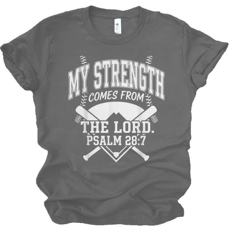 Christian Baseball My Strength Comes From The Lord Baseball Unisex Jersey T-Shirt