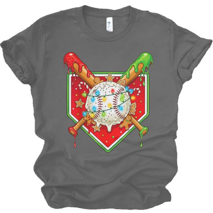Christmas Baseball Ice Cream Drip Men Women Kids Unisex Jersey T-Shirt