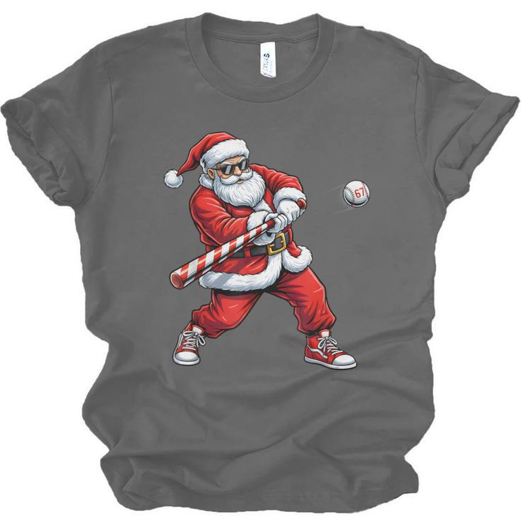 Christmas Baseball Player Santa Xmas Boys Men Toddler Unisex Jersey T-Shirt