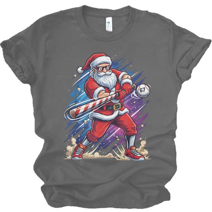 Christmas Baseball Santa Game Day Xmas Boys Kids Men Unisex Jersey T-Shirt
