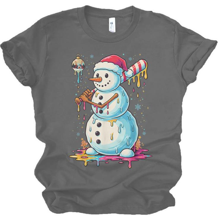 Christmas Baseball Snowman Drip For Boys Men Girls Women Unisex Jersey T-Shirt