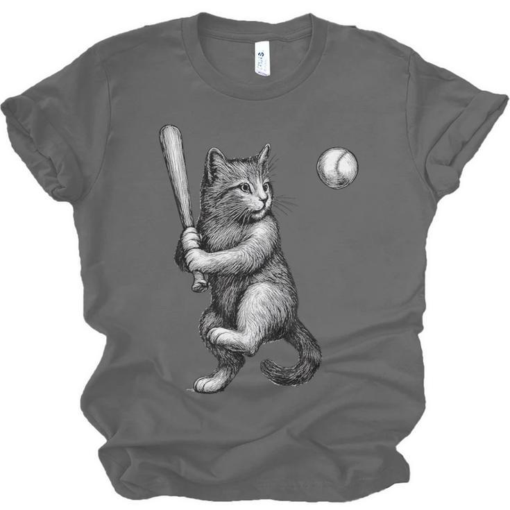 Cute Kitten Playing Baseball Hitter Bat Cool Baseball Cat Unisex Jersey T-Shirt Cute Kitten Playing Baseball Hitter Bat Cool Baseball Cat Unisex Jersey T-Shirt