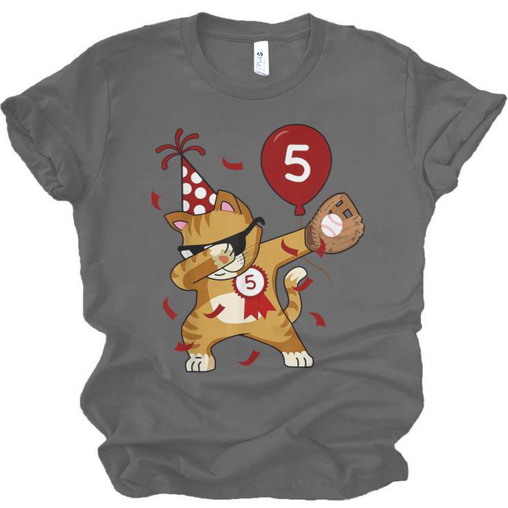 Dabbing Cool Cat Baseball 5th Birthday Unisex Jersey T-Shirt Dabbing Cool Cat Baseball 5th Birthday Unisex Jersey T-Shirt