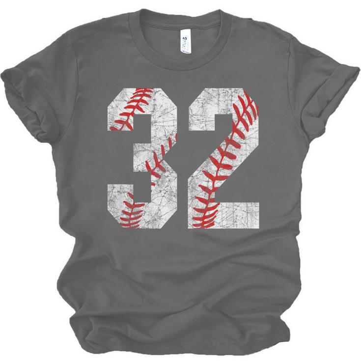 Distressed Baseball Number 32 Jersey Uniform Player Fan Unisex Jersey T-Shirt Distressed Baseball Number 32 Jersey Uniform Player Fan Unisex Jersey T-Shirt