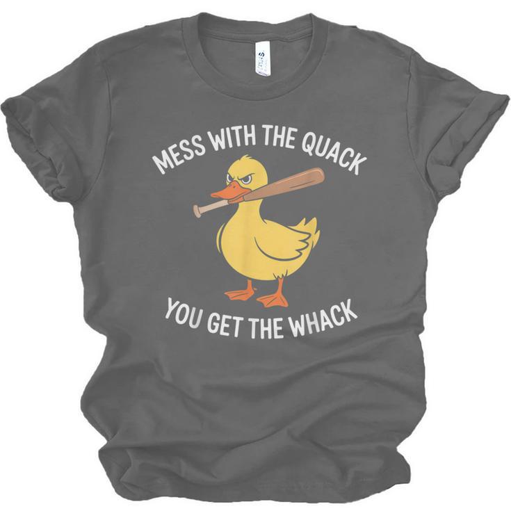 Duck And Baseball Bat Mess With The Quack You Get Whack Unisex Jersey T-Shirt