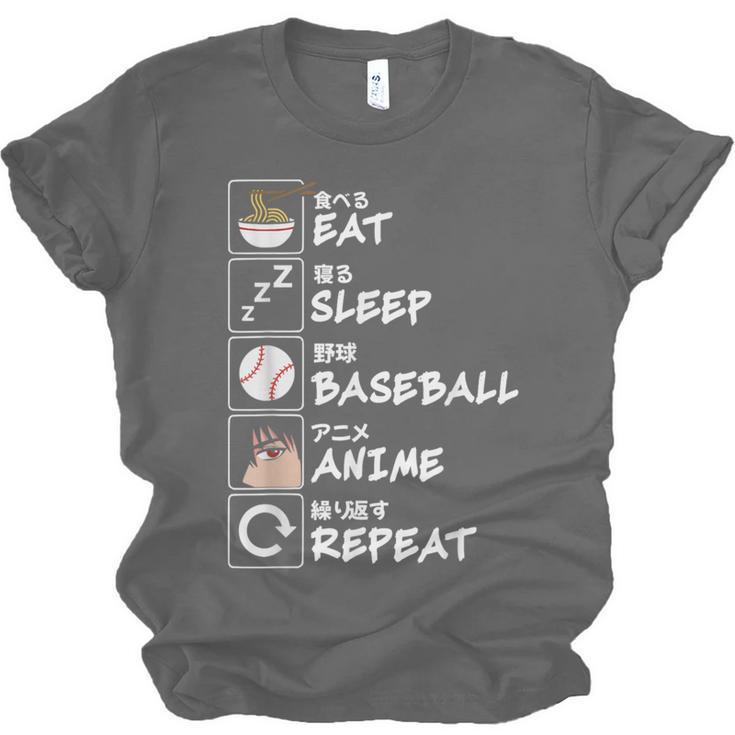 Eat Sleep Baseball Anime Repeat Japanese Otaku Unisex Jersey T-Shirt Eat Sleep Baseball Anime Repeat Japanese Otaku Unisex Jersey T-Shirt