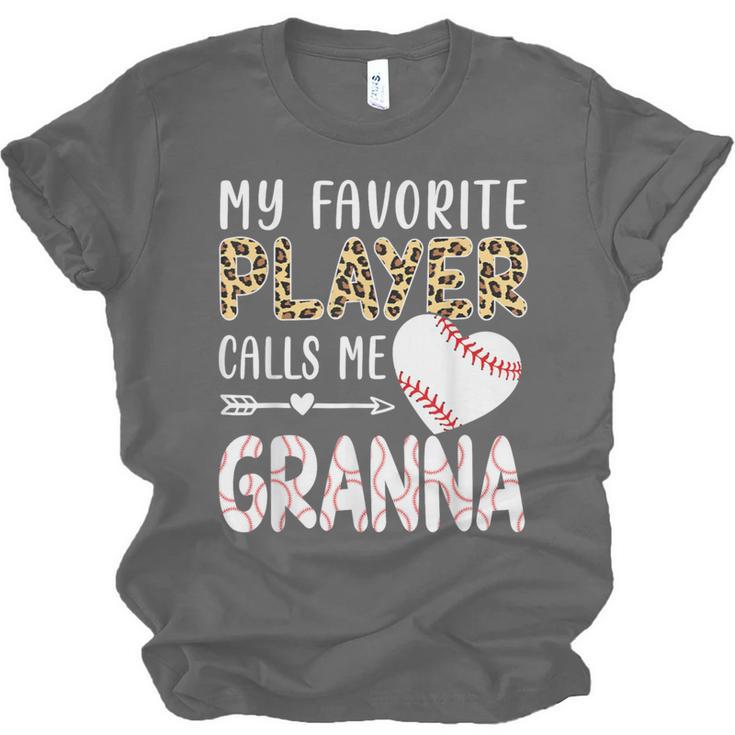 My Favorite Player Calls Me Granna Baseball Leopard Unisex Jersey T-Shirt
