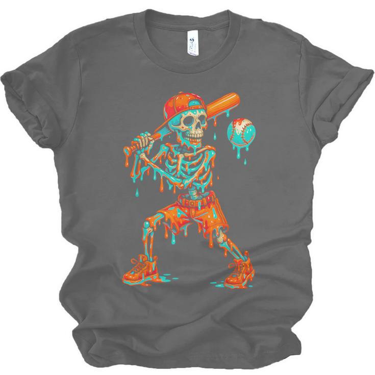 Halloween Baseball Skeleton Ice Cream Drip Baseball Boys Kid Unisex Jersey T-Shirt