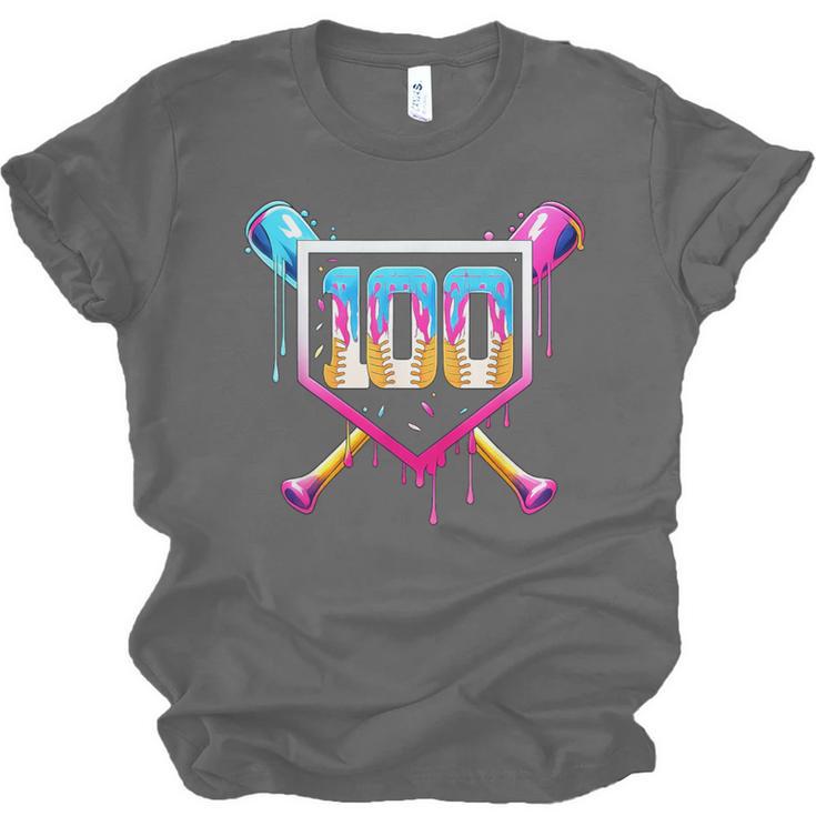 Happy 100 Days Of School Baseball Drip 100th Day Of School Unisex Jersey T-Shirt Happy 100 Days Of School Baseball Drip 100th Day Of School Unisex Jersey T-Shirt