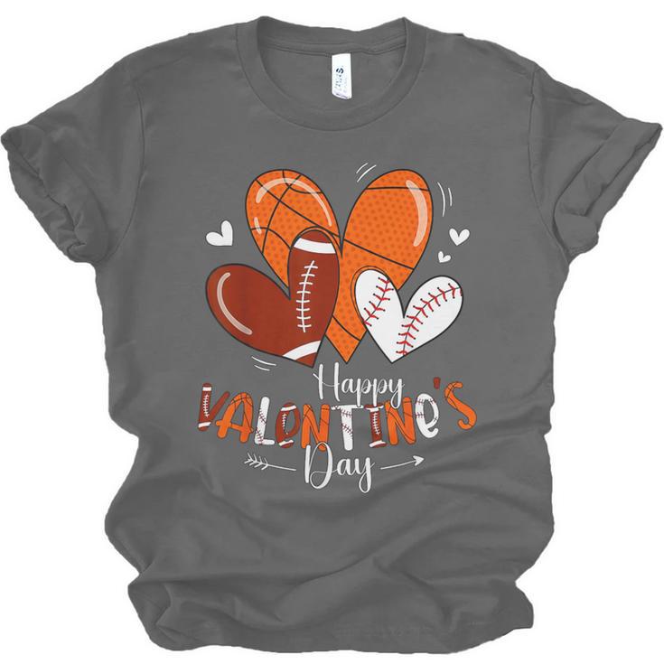 Happy Valentines Day Basketball Baseball Football Boys Unisex Jersey T-Shirt Happy Valentines Day Basketball Baseball Football Boys Unisex Jersey T-Shirt