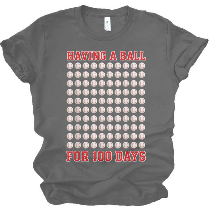 Having A Ball For 100 Days Of School 100th Baseball Unisex Jersey T-Shirt