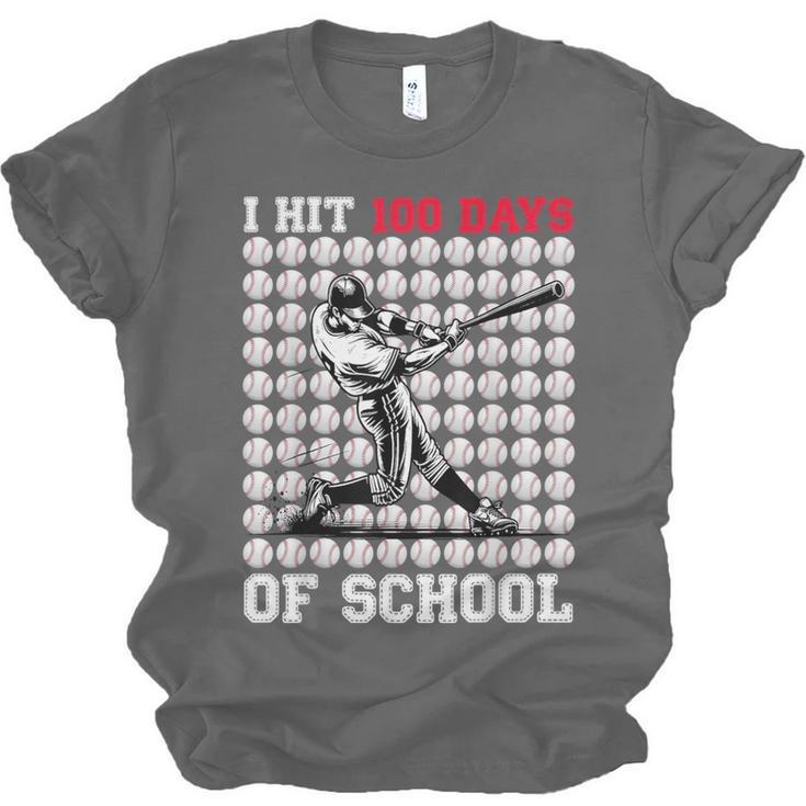 I Hit 100 Days Of School Baseball 100th Day Boys Kids Unisex Jersey T-Shirt