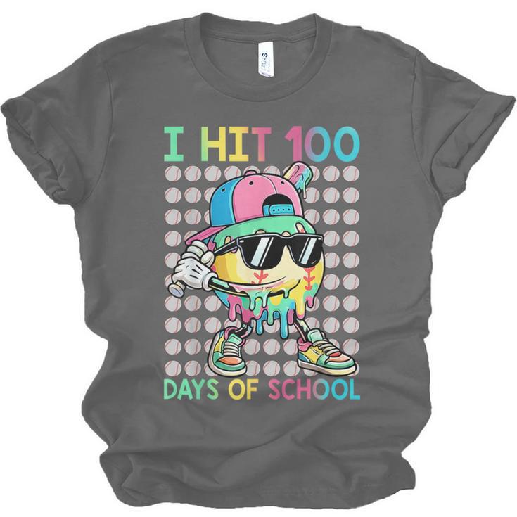 I Hit 100 Days Of School Baseball Drip 100th Day Of School Unisex Jersey T-Shirt I Hit 100 Days Of School Baseball Drip 100th Day Of School Unisex Jersey T-Shirt