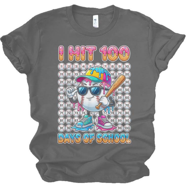 I Hit 100 Days Of School Baseball Ice Cram Drip 100th Boys Unisex Jersey T-Shirt