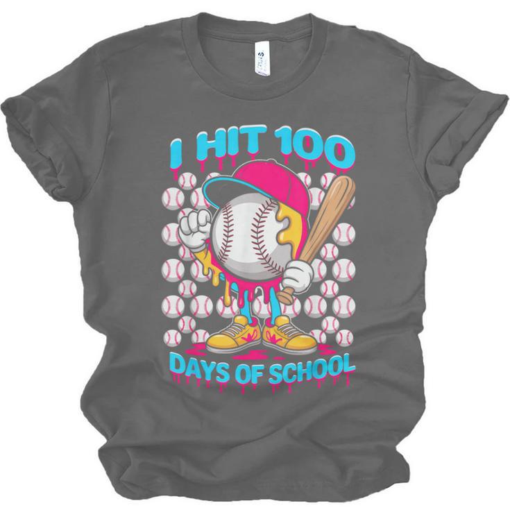I Hit 100 Days Of School Baseball Ice Cream Drip Unisex Jersey T-Shirt I Hit 100 Days Of School Baseball Ice Cream Drip Unisex Jersey T-Shirt