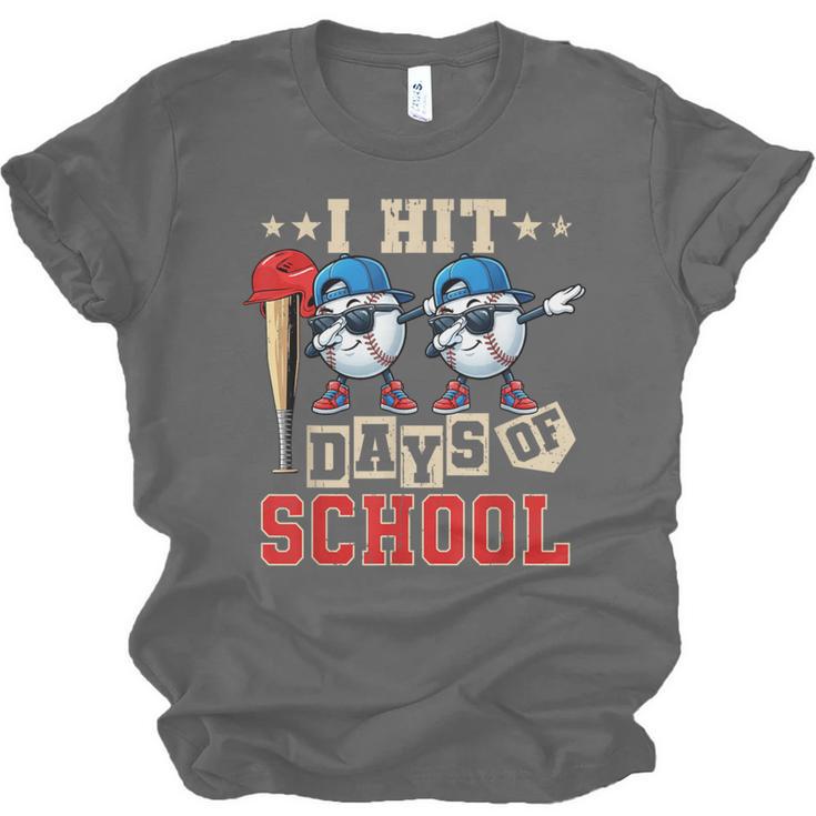 I Hit 100 Days Of School Baseball Kids Boy Teacher 100th Day Unisex Jersey T-Shirt