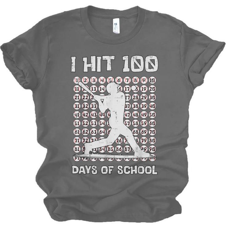 I Hit 100 Days Of School Baseball Player 100th Day Boys Kids Unisex Jersey T-Shirt