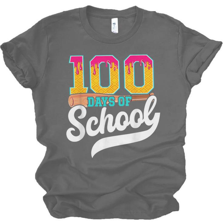 Ice Cream Drip 100 Days Of School Baseball Boys 100th Day Unisex Jersey T-Shirt