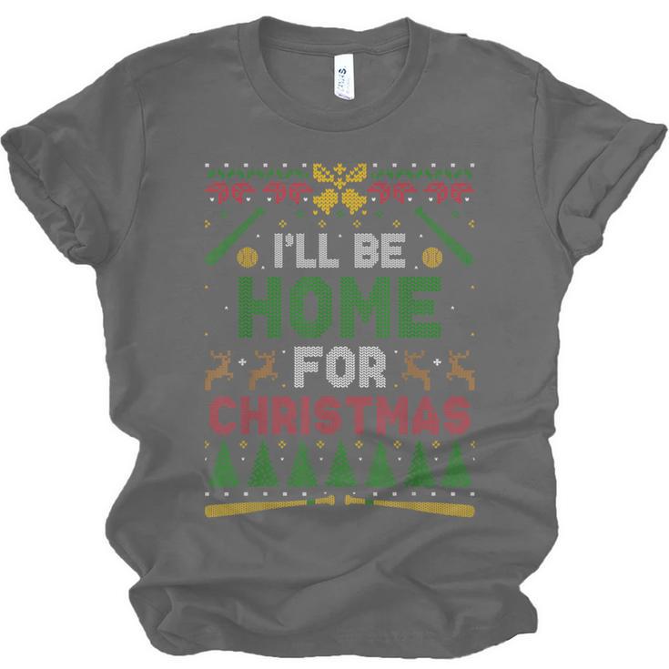 I’Ll Be Home For Christmas Baseball Ugly Sweater Unisex Jersey T-Shirt