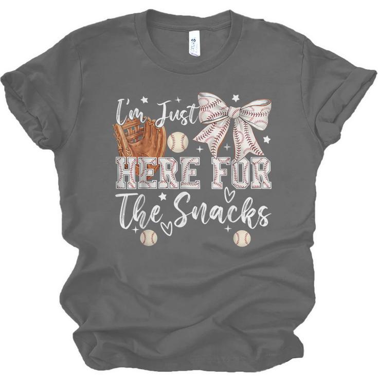 I'm Just Here For The Snacks Baseball Coquette Game Day Girl Unisex Jersey T-Shirt I'm Just Here For The Snacks Baseball Coquette Game Day Girl Unisex Jersey T-Shirt