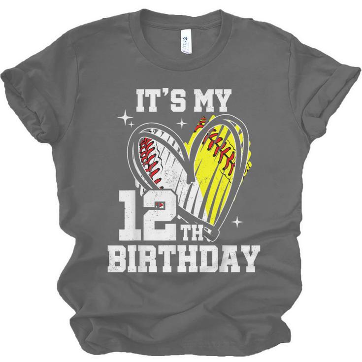 It's My 12th Birthday Baseball Softball Heart 12 Year Old Unisex Jersey T-Shirt It's My 12th Birthday Baseball Softball Heart 12 Year Old Unisex Jersey T-Shirt