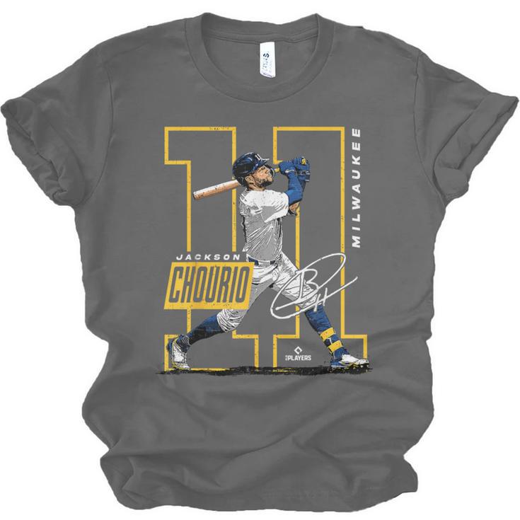 Jackson Chourio Milwaukee MLB Baseball Player MLBJCH202M Unisex Jersey T-Shirt Jackson Chourio Milwaukee MLB Baseball Player MLBJCH202M Unisex Jersey T-Shirt