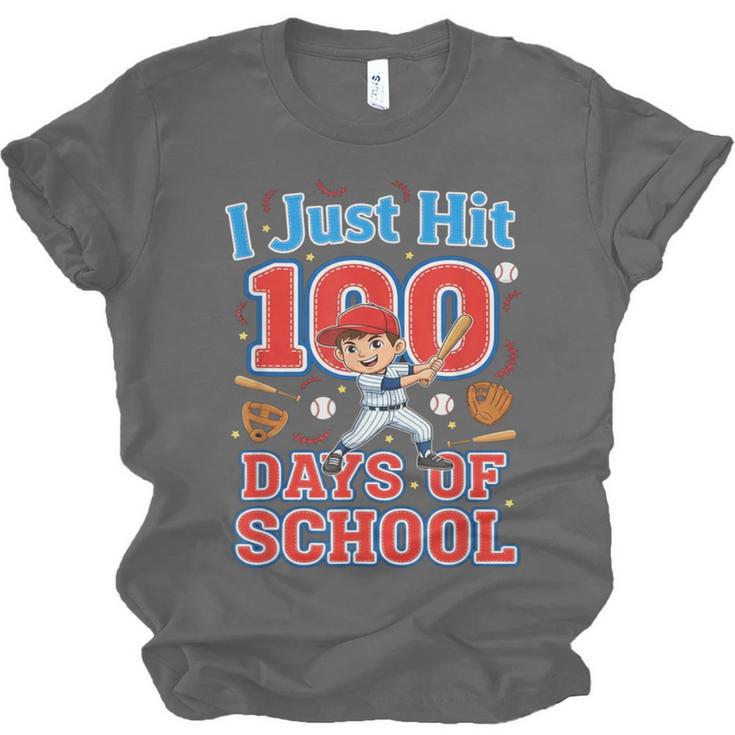 I Just Hit 100 Days Of School Baseball 100th Day Boys Kids Unisex Jersey T-Shirt