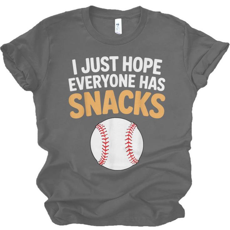 I Just Hope Everyone Has Snacks Baseball Game Day Fan Unisex Jersey T-Shirt I Just Hope Everyone Has Snacks Baseball Game Day Fan Unisex Jersey T-Shirt