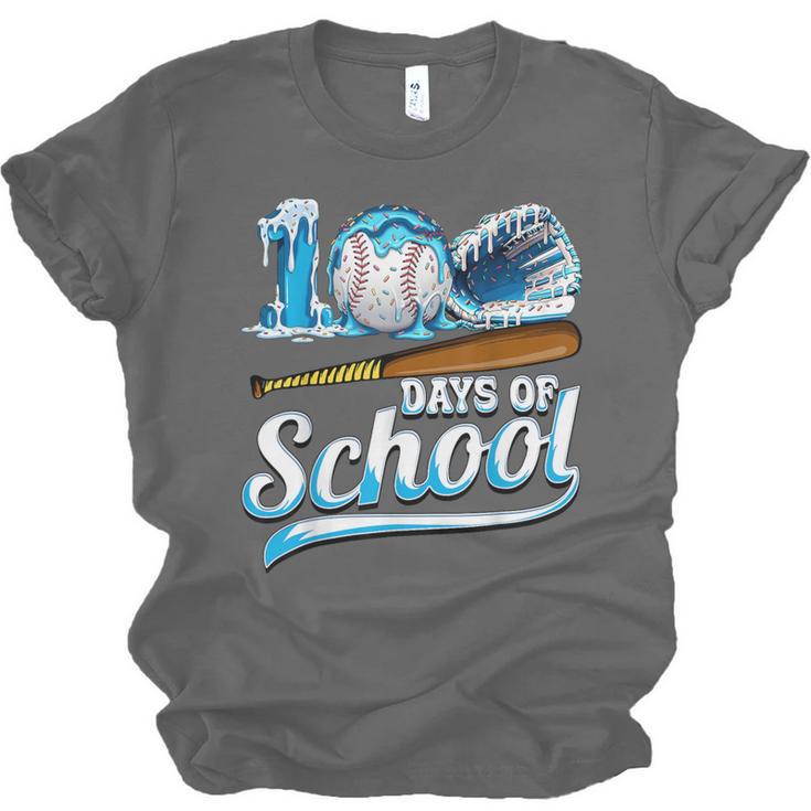 Kid 100 Days Of School Drip Baseball Ice Cream 100th Day Boy Unisex Jersey T-Shirt
