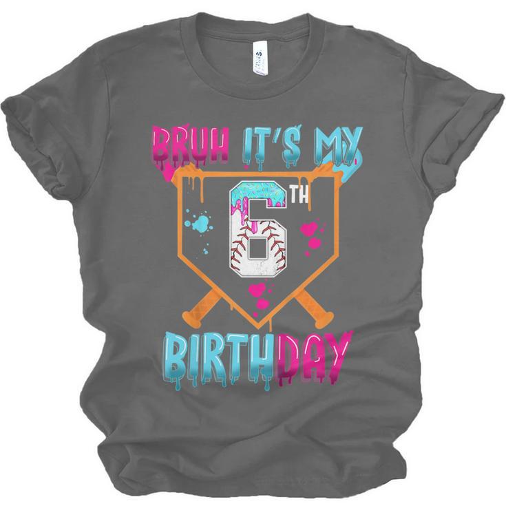 Kids Baseball Drip Bruh It's My 6th Birthday Boy Ice Cream Drip Unisex Jersey T-Shirt Kids Baseball Drip Bruh It's My 6th Birthday Boy Ice Cream Drip Unisex Jersey T-Shirt