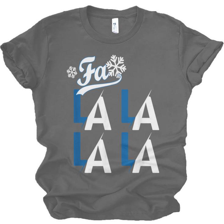 LA Baseball Fan Christmas FA La La Holiday Blue Theme Unisex Jersey T-Shirt
