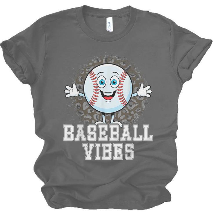 Leopard Baseball Vibes Game Day Softball Life Mom Unisex Jersey T-Shirt