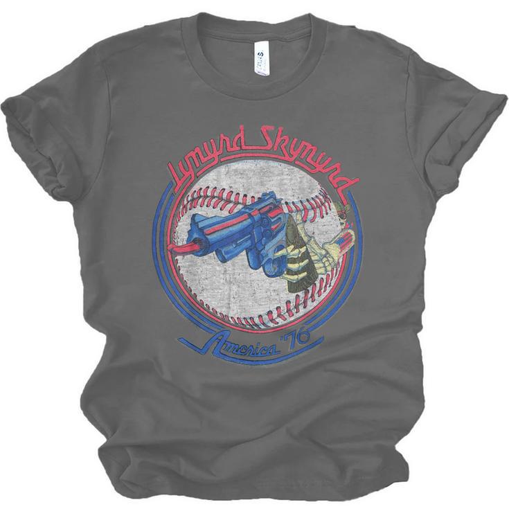 Lynyrd Skynyrd Skeleton Baseball Gun US Flag Cowboy Rock Fan Unisex Jersey T-Shirt