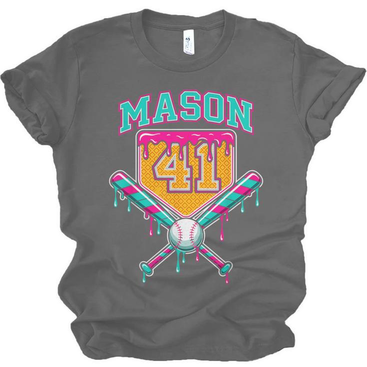 Mason 41 Meme Ice Cream Drip Baseball Birthday Costume Unisex Jersey T-Shirt