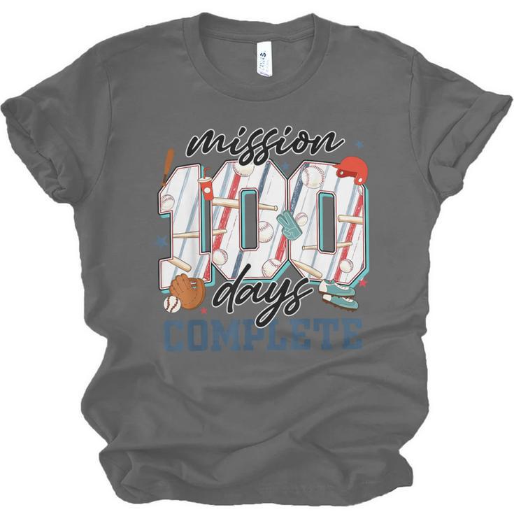 Mission 100 Days Complete Baseball 100th Day Of School Boys Unisex Jersey T-Shirt
