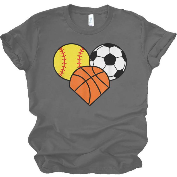Mom Sports Heart Soccer Basketball Baseball Softball Unisex Jersey T-Shirt Mom Sports Heart Soccer Basketball Baseball Softball Unisex Jersey T-Shirt