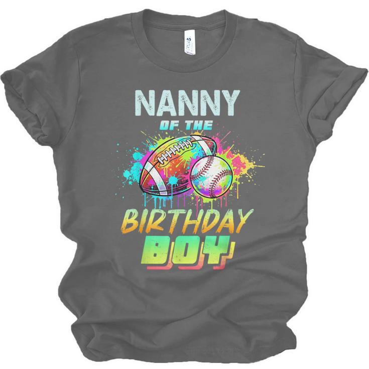 Nanny Of The Birthday Boy Baseball Football Colorful Unisex Jersey T-Shirt