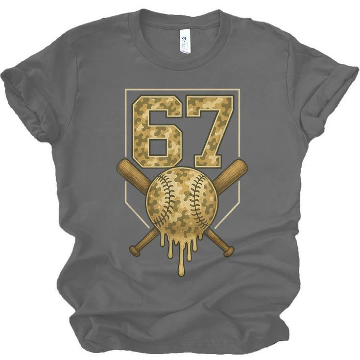 Number 67 Baseball Drip Camo Six Seven Meme Boys Kids Unisex Jersey T-Shirt Number 67 Baseball Drip Camo Six Seven Meme Boys Kids Unisex Jersey T-Shirt