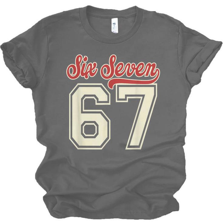 Number 67 Meme Six Seven Baseball Style Kids Boy Teen Unisex Jersey T-Shirt Number 67 Meme Six Seven Baseball Style Kids Boy Teen Unisex Jersey T-Shirt