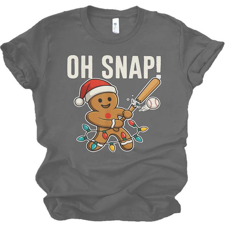 Oh Snap Gingerbreadman Christmas Baseball Humor Unisex Jersey T-Shirt