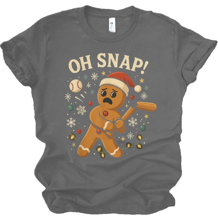Oh Snap Gingerbreadman Christmas Baseball Unisex Jersey T-Shirt